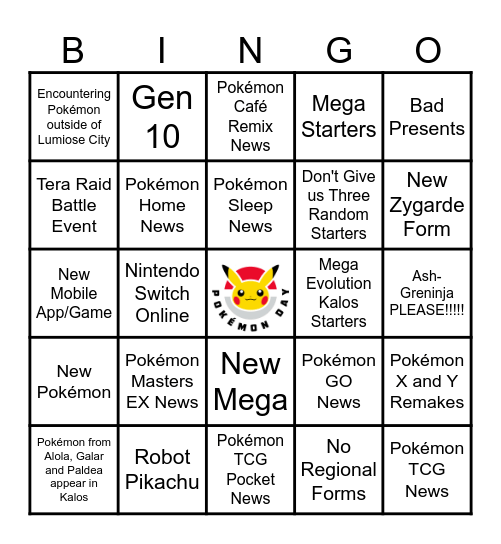 Pokémon Presents 2/27/25 Bingo Card