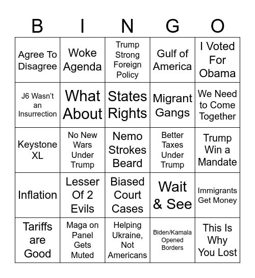 sentencing eve bingo Card