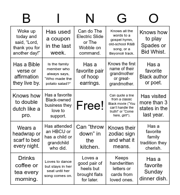 SisterFriends New Year Brunch 2025 Bingo Card