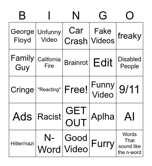 Instagram Reels Bingo Card