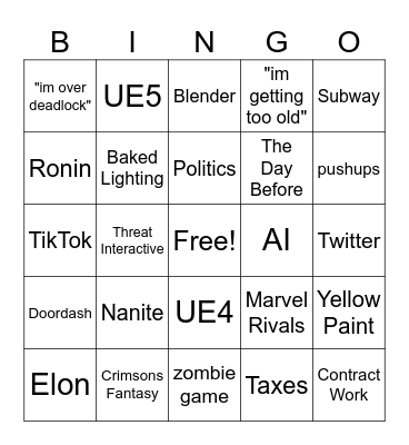 Crim Strem Bingo Card