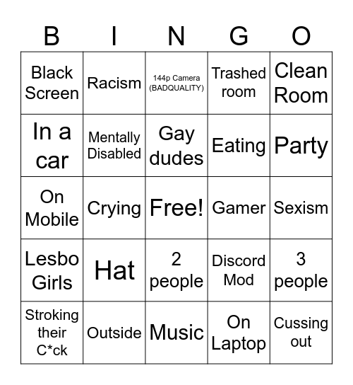 Omeagle BINGO card Bingo Card