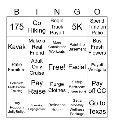 2025 Life Bingo Card