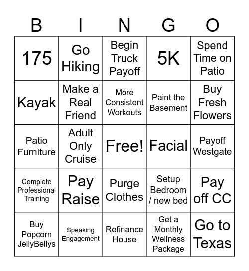 2025 Life Bingo Card