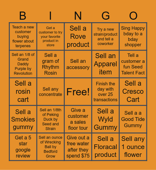 Terrabis Bingo Card