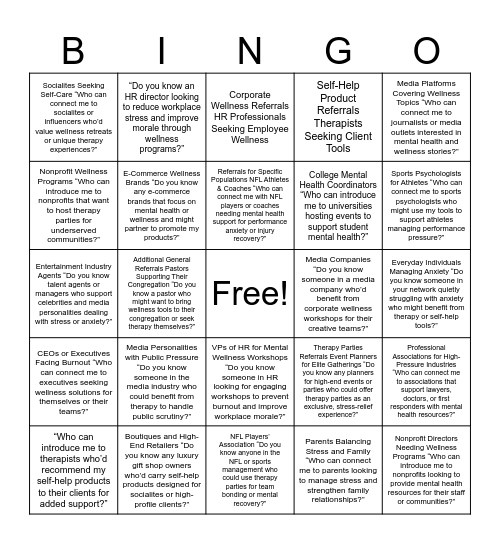 DrTinaScottandAssociates.com  Office#                 (215) 519-2531 Bingo Card