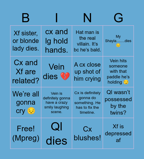 Linky clicky Bingo Card