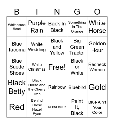 Colors Bingo Card