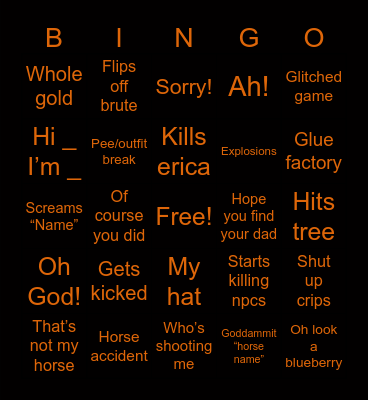 Irregulators bingo Card
