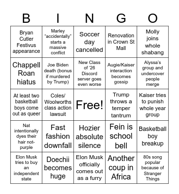 2025 Bingo Card