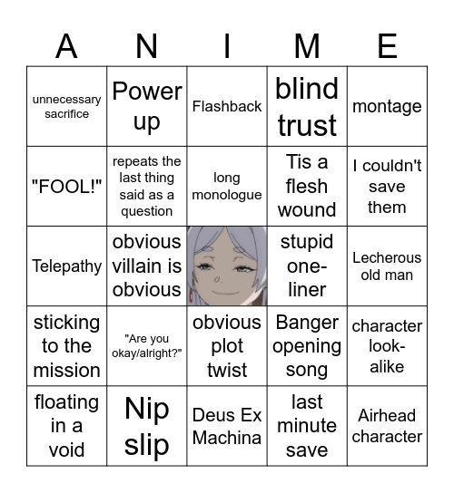 Bad anime bingo Card