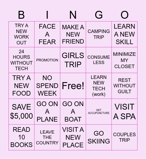 2025 BINGO Card