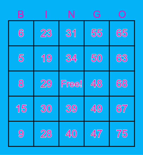 PICKETT FAMILY BINGO Card