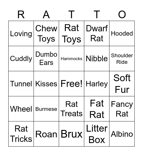 Rats Bingo Card