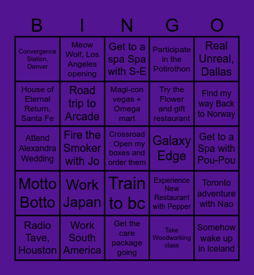 2 year Bingo : Adventure Bingo Card