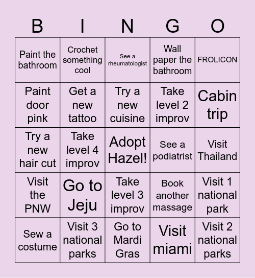 2025 Bingo Card