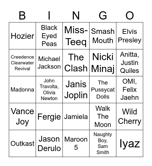 Lava Boyz Hits Bingo Card