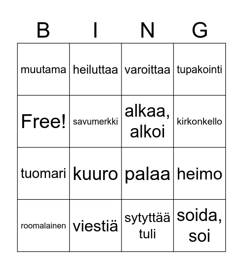Go for it 6 ch 5 Bingo Card