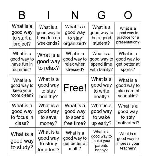 S22 U9 What is a good way to . . .? Bingo Card