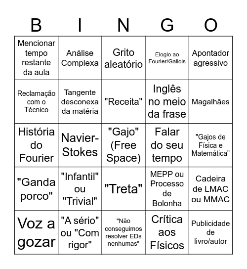 Drummond Bingo Card