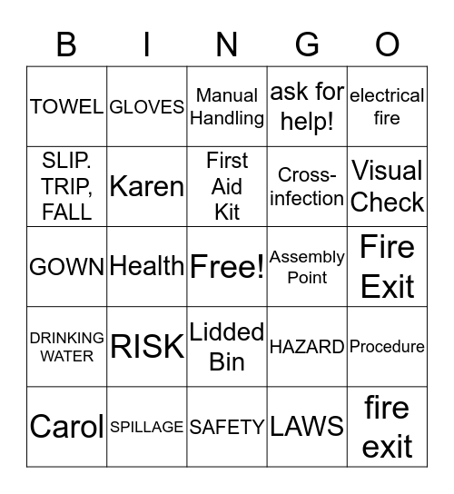 G20 HEALTH AND SAFETY Bingo Card