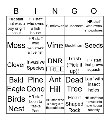 DNR TRAIL BINGO Card