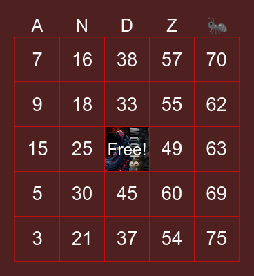 Black Shadow AgencY Bingo Card