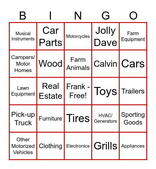 Tradin Post Bingo Card