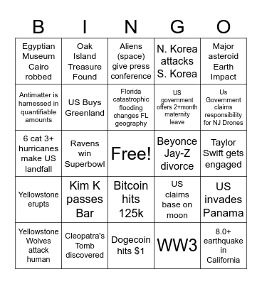 Unprecedented Times Bingo Card