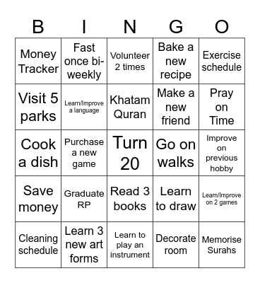 2025 Bingo Card