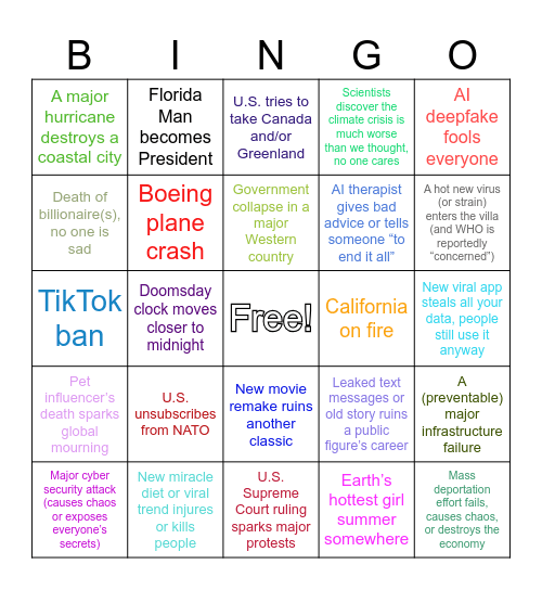 2025 BINGO Card