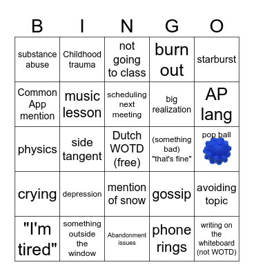 Guidance Bingo Card