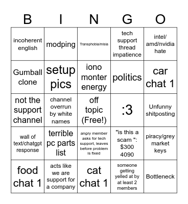 tech chat 1 bingo Card