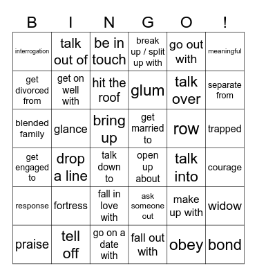 CA 15 Bingo Card