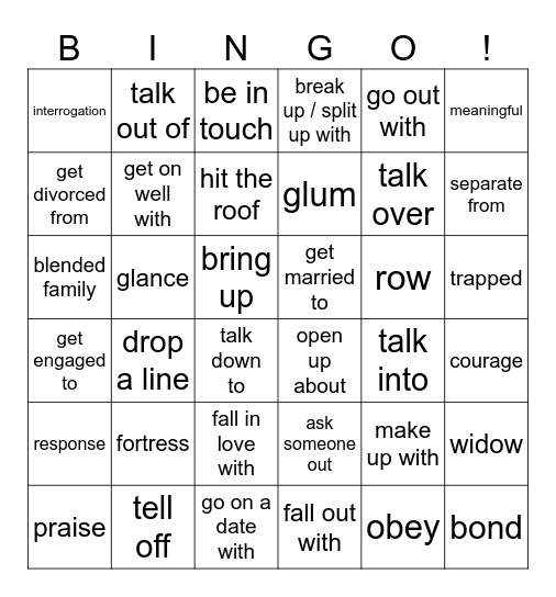 CA 15 Bingo Card