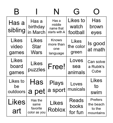 Find Someone Who... Bingo Card