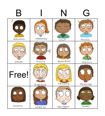 Feelings Bingo Card