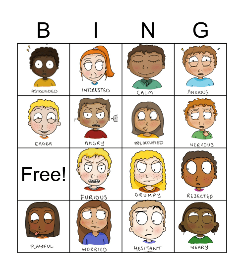 Feelings Bingo Card