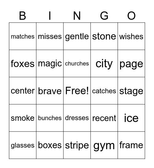 review bingo Card
