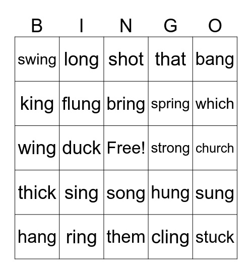 ng bingo Card