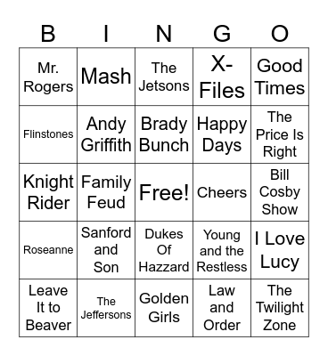 TV Show Bingo Card