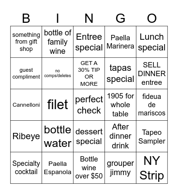 Black OUT BINGO Card