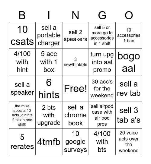 shhhhmoney Bingo Card