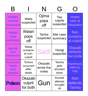 Trial 3 Bingo Card