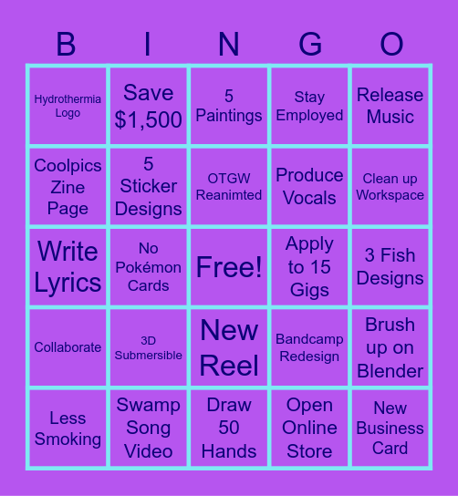 Khaz's 2025 Bingo Card