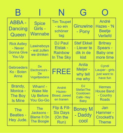 KVdL - quilty pleasure bingo 2025 Bingo Card