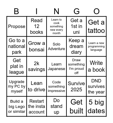 2025 Bingo Card