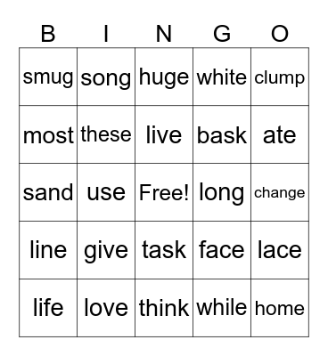 Review Bingo Card