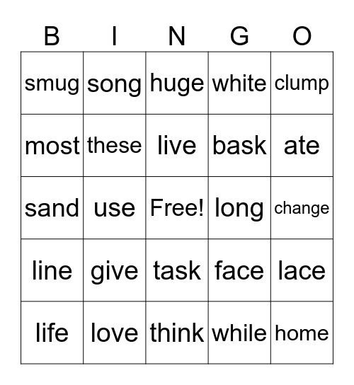 Review Bingo Card
