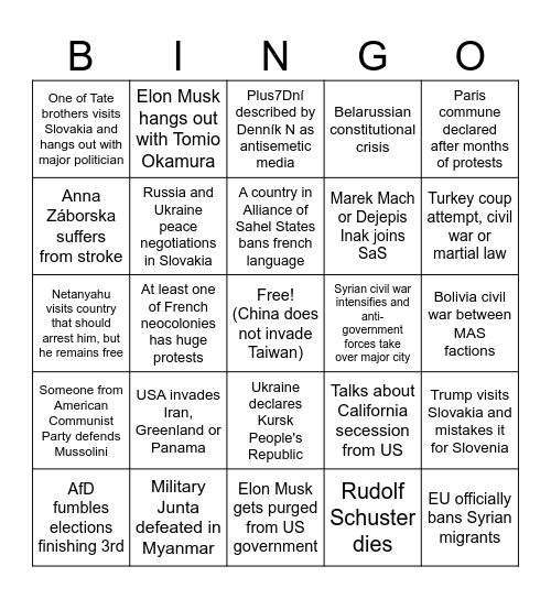 2025 Bingo Card